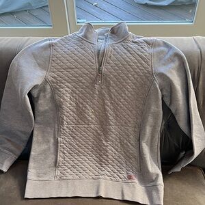 L.L. Bean Women's Taupe Quilted Zip-Up Sweater